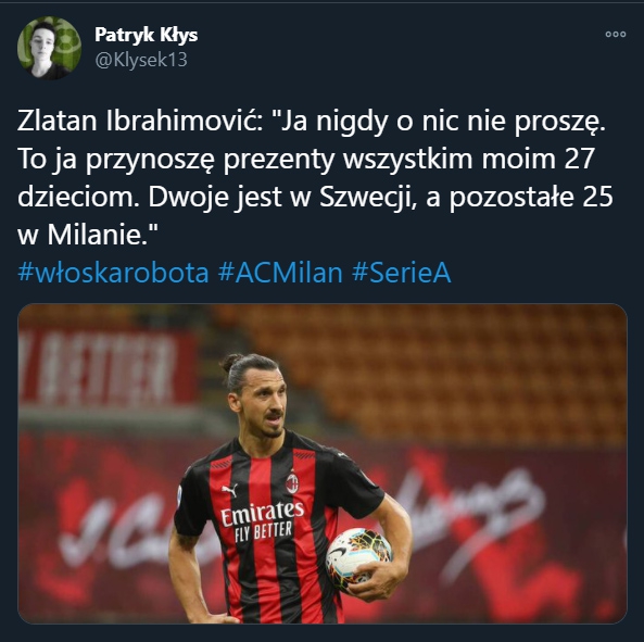 Ibrahimović o prezentach dla swoich ''DZIECI'' :D
